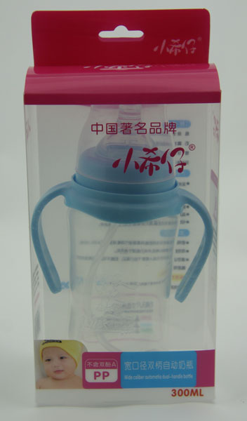 小希仔寬口徑雙柄自動PP奶瓶300ml