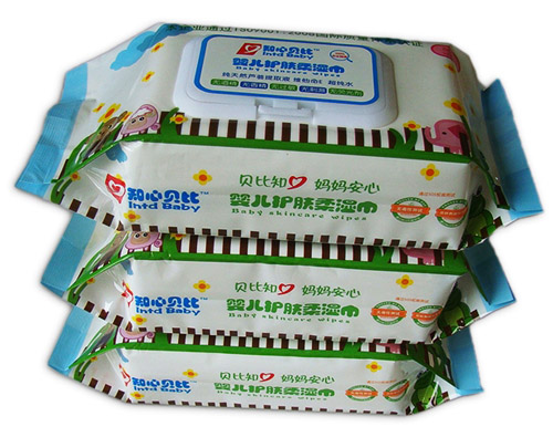 知心貝比嬰幼兒濕巾綠色三包立體