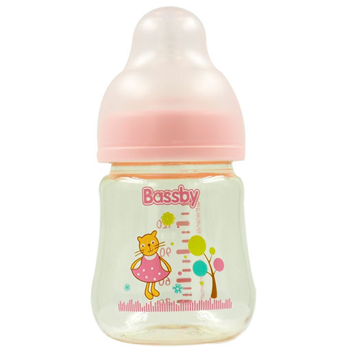 貝斯比小寬口異形PPSU奶瓶150ml紅色