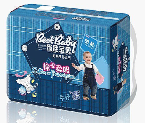 寶貝時(shí)尚牛仔紙尿褲M(mǎn)碼60片