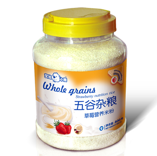 艾比小熊五谷雜糧草莓營養(yǎng)米粉