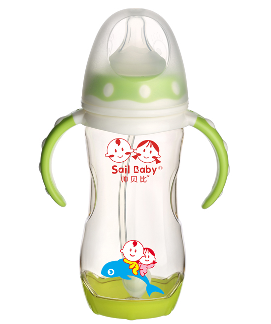 帥貝比PP自動(dòng)有柄奶瓶