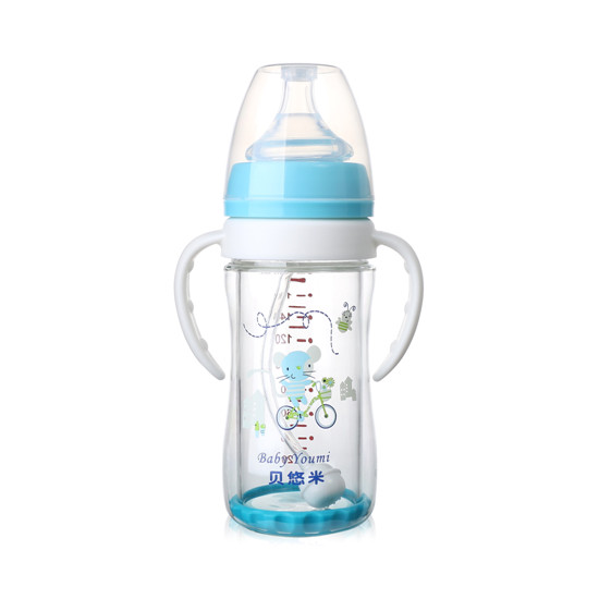 貝悠米玻璃奶瓶160ml藍(lán)色
