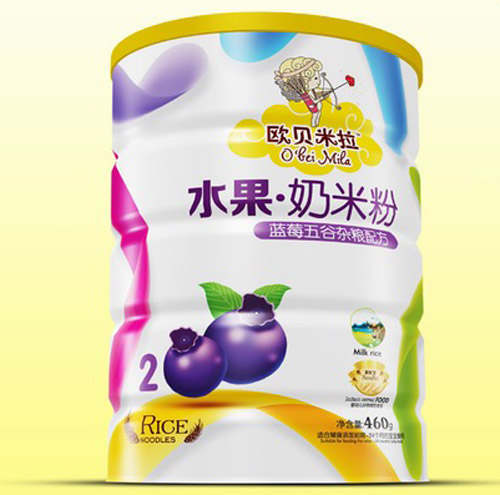   歐貝米拉藍(lán)莓五谷雜糧奶米粉鐵聽