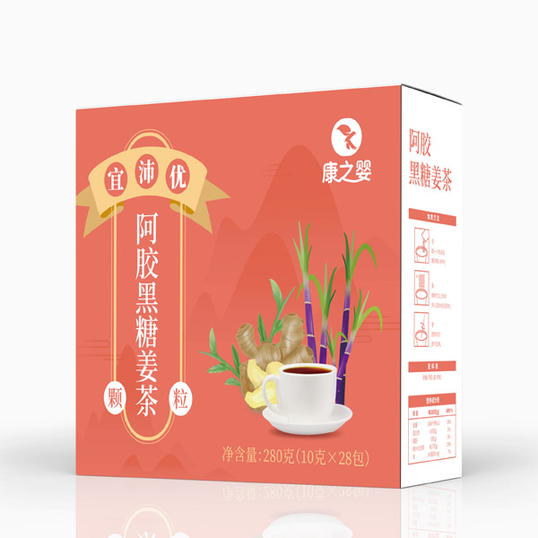 康之嬰宜沛優(yōu)阿膠黑糖姜茶顆粒側(cè)面