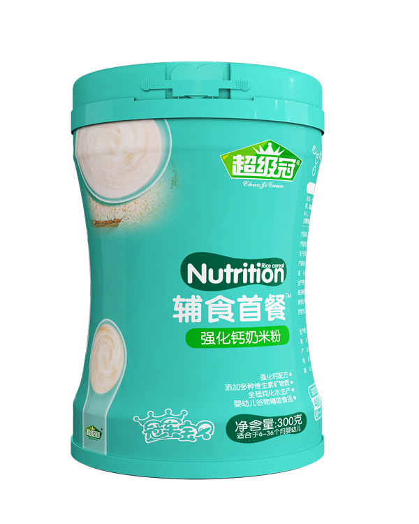  超級(jí)冠新款輔食首餐強(qiáng)化鈣奶米粉