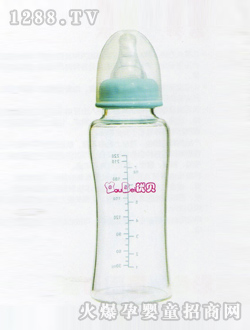 優(yōu)貝標(biāo)準(zhǔn)口徑晶鉆玻璃奶瓶220ml