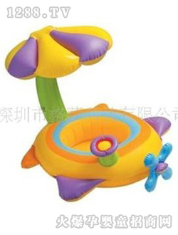 嬰兒黃色乘涼沐浴水池