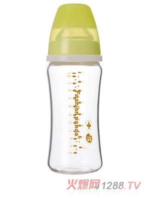 彩色熊貓寬口晶鉆葫蘆奶瓶250ML1