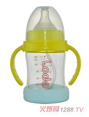 樂逗寬口徑抗摔自動玻璃奶瓶120ml