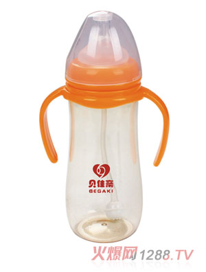 貝佳親橙色寬口PPSU奶瓶300ML