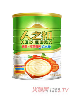 人之初胡蘿卜蘋果營(yíng)養(yǎng)奶米粉500g聽裝