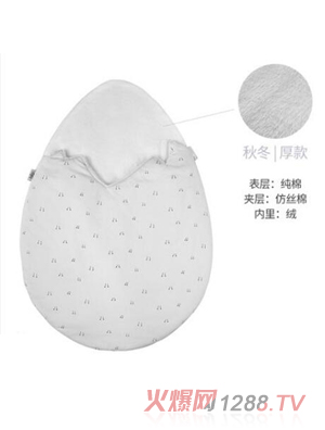 西班牙baby bites新生兒小巨蛋睡袋 秋冬厚款