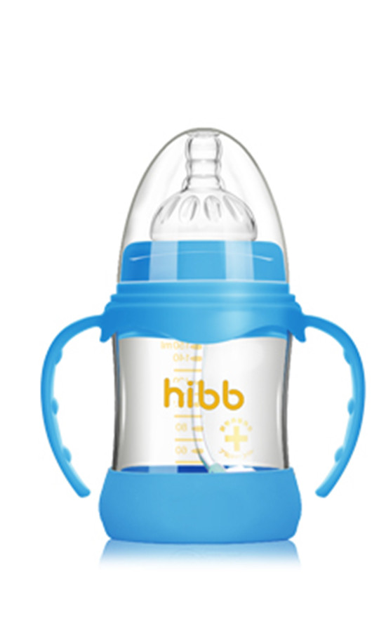 浩一貝貝防摔自動玻璃奶瓶藍(lán)色150ml