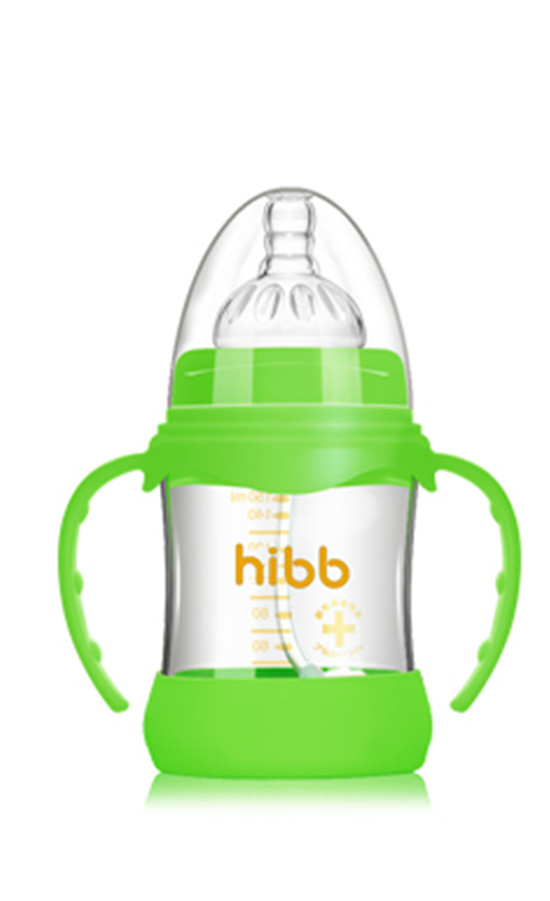 浩一貝貝防摔自動玻璃奶瓶綠色150ml